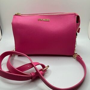NWT Steve Madden Women’s PINK BLEXI Faux Leather  Crossbody Bag OS